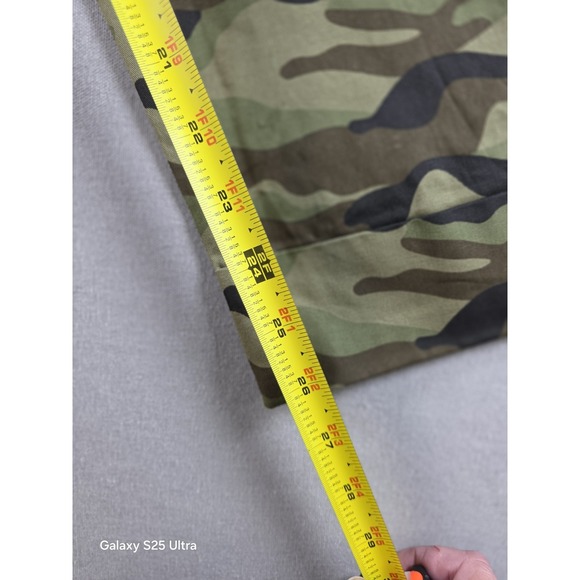 Choosy Olive Camo Two Tone Asymmetrical Waist Cuffed Trouser Utility Pant 8 NWT - Picture 3 of 9